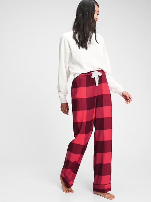 1 of 8 showing, with the color red buffalo check of product Adult Flannel Pajama Pants