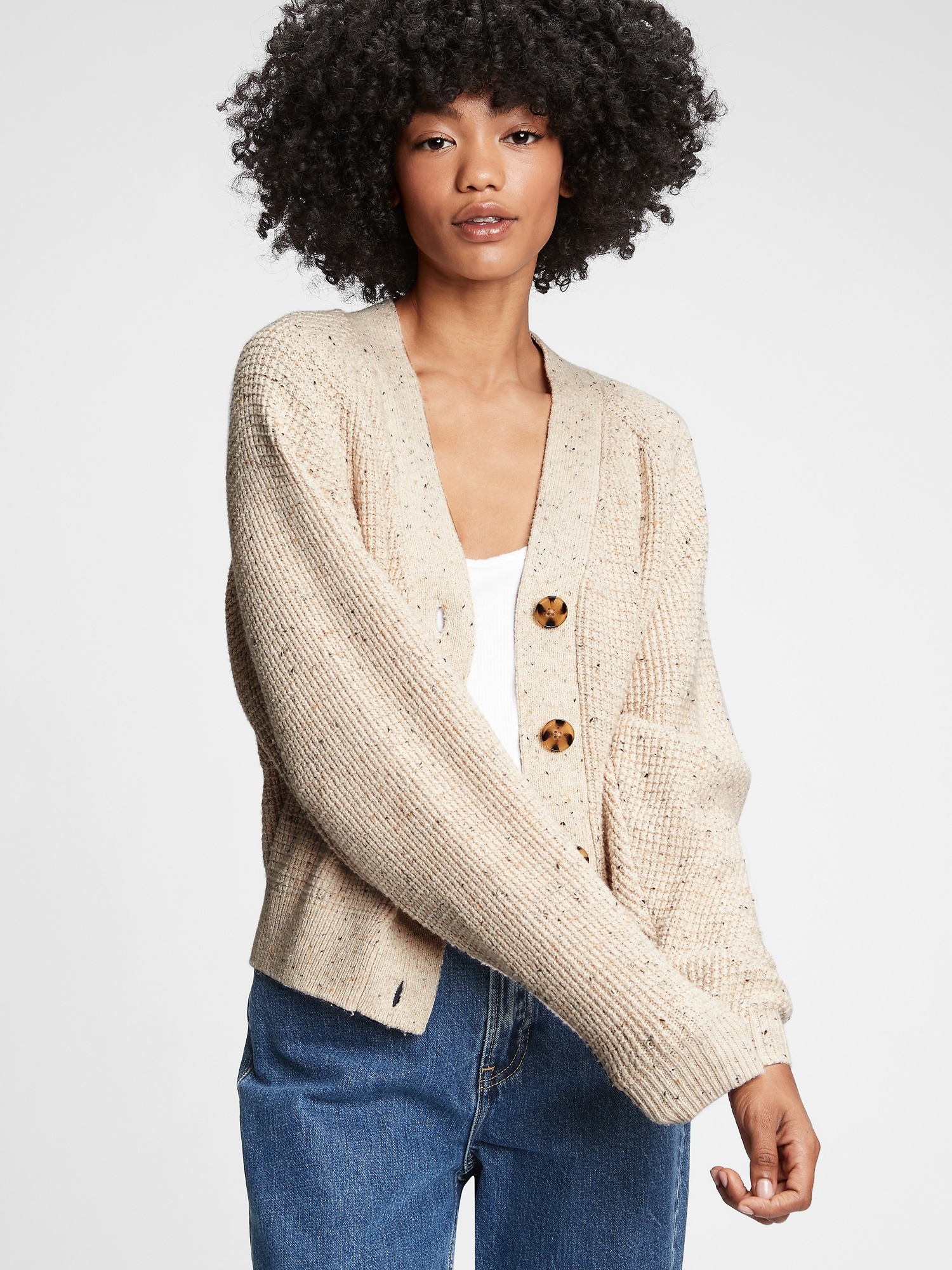 gap waffle stitch crewneck sweater