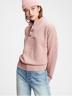 half button sweater