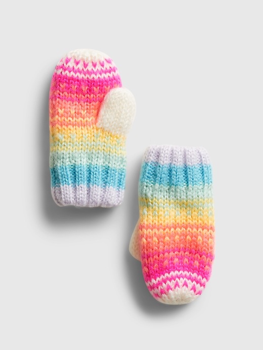 View large product image 1 of 1. Toddler Happy Stripe Mittens