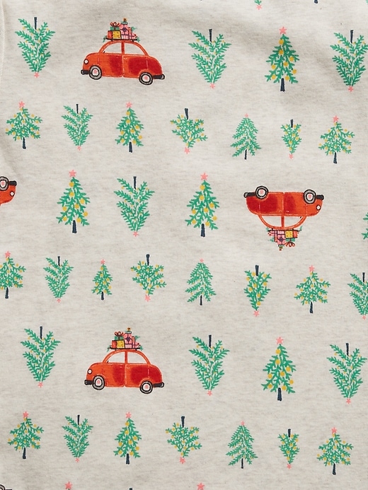2 of 8 showing, with the color heather  gray of product Kids Holiday Car Graphic PJ Set