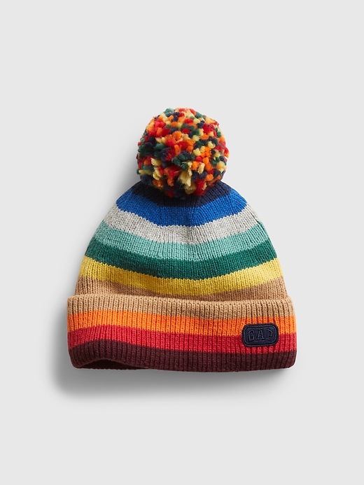View large product image 1 of 1. Toddler Happy Stripe Beanie
