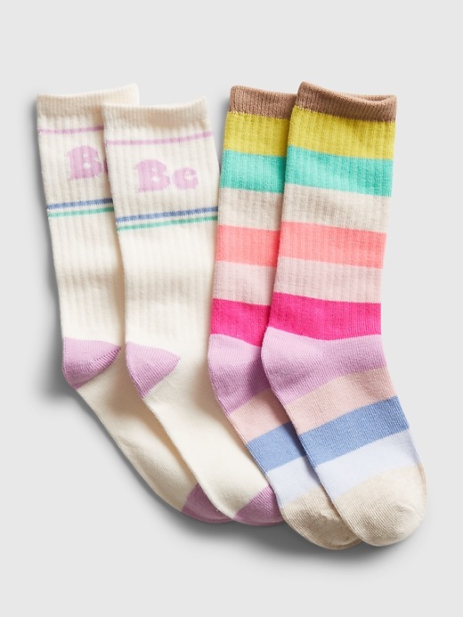View large product image 1 of 1. Kids Happy Stripe Tube Socks (2-Pack)