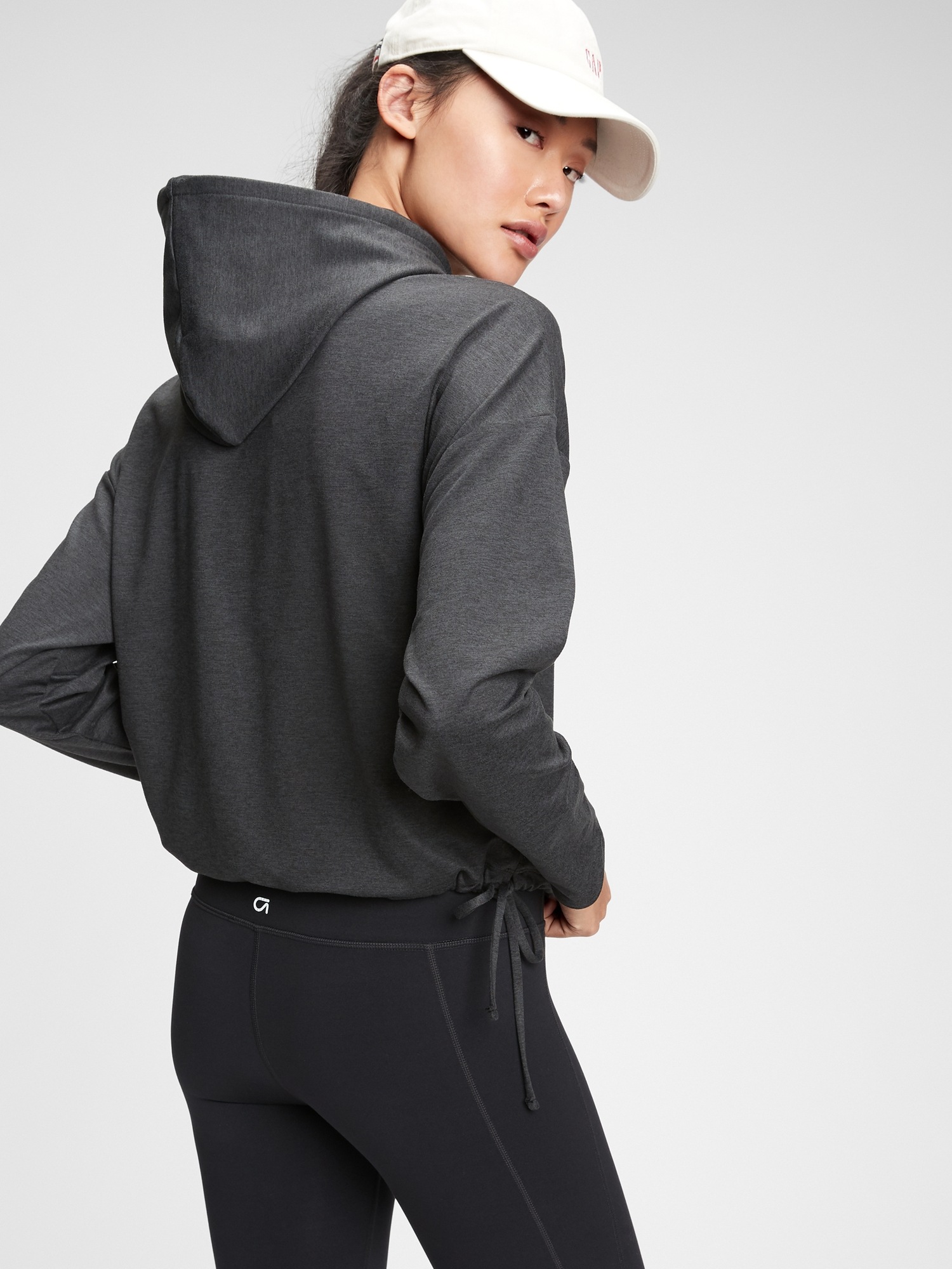 gapfit brushed tech jersey hoodie