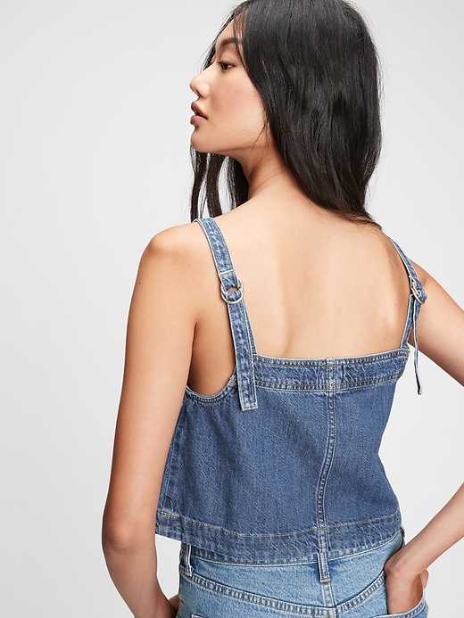 Image number 2 showing, Denim Cropped Tank Top with Washwell&#153