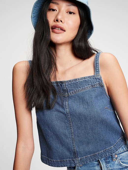 Image number 5 showing, Denim Cropped Tank Top with Washwell&#153