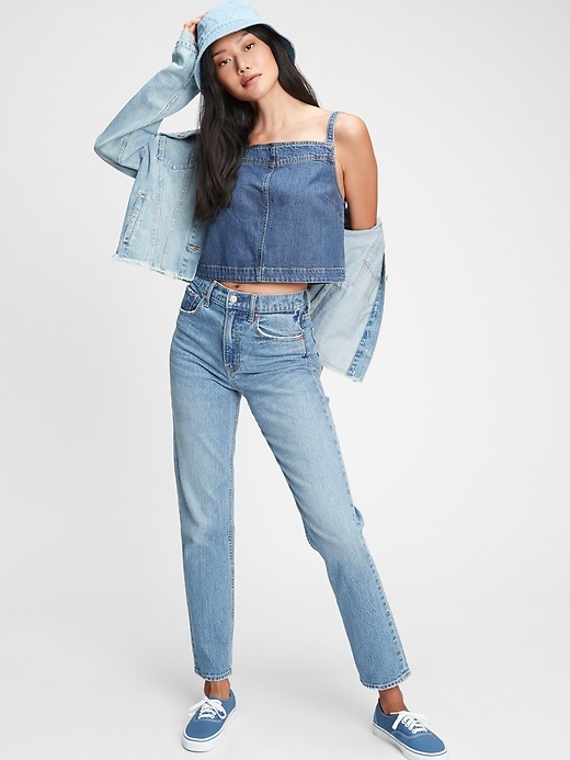 Image number 3 showing, Denim Cropped Tank Top with Washwell&#153