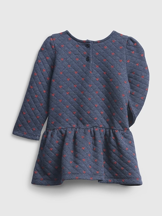 2 of 8 showing, with the color navy marl of product Baby Heart Quilted Dress
