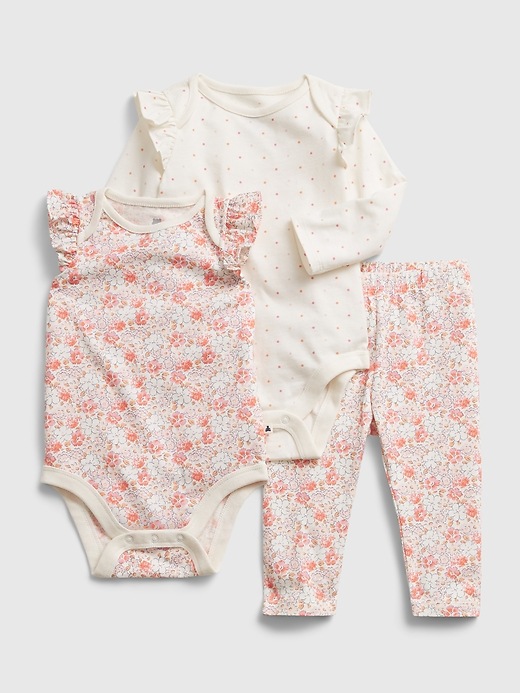 1 of 8 showing, with the color neon impulsive pink of product Baby Mix and Match 3-Piece Outfit Set