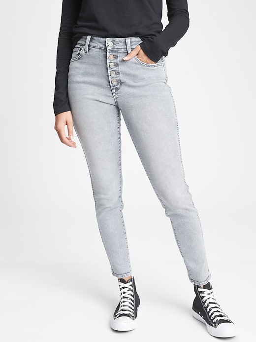 Gap High Rise Universal Legging Jeans With Button Fly With Washwell