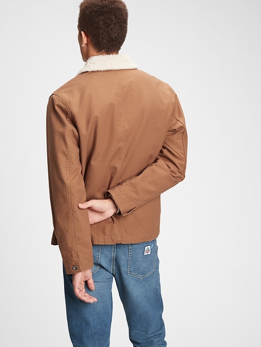 2 of 8 showing, with the color earthy brown of product Workforce Collection Sherpa Jacket