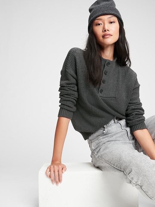 Image number 3 showing, Half-Button Sweater