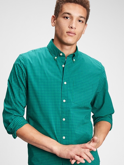 Image number 7 showing, Lived-In Stretch Poplin Shirt in Untucked Fit