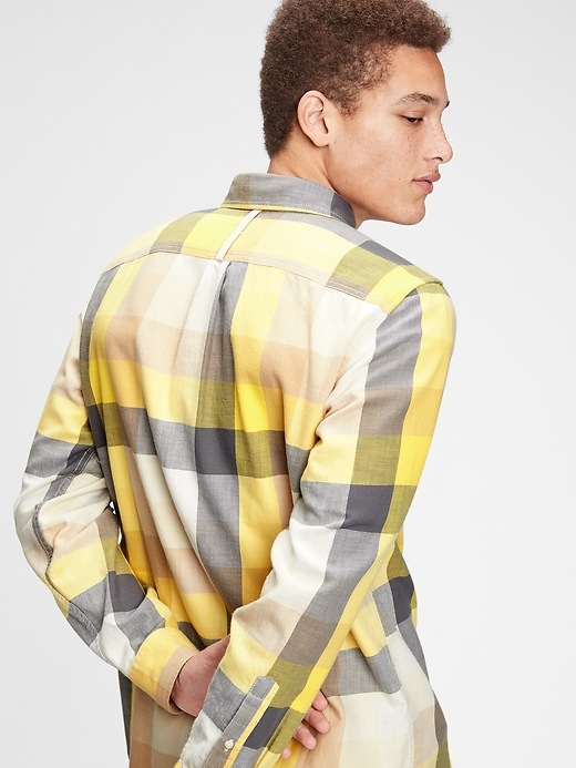 2 of 8 showing, with the color yellow check of product Slub Twill Shirt