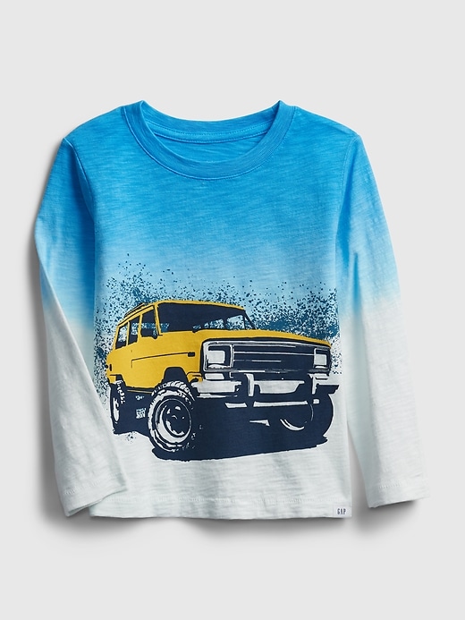 1 of 8 showing, with the color breezy blue of product Toddler Dip-Dye Graphic T-Shirt