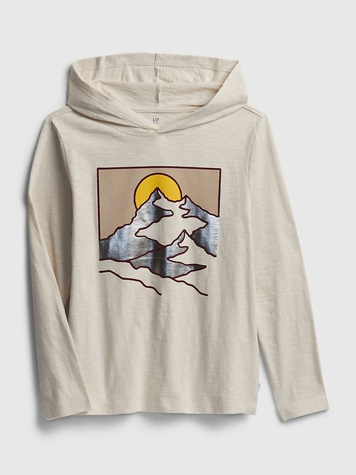 1 of 8 showing, with the color beige of product Kids Graphic Hoodie
