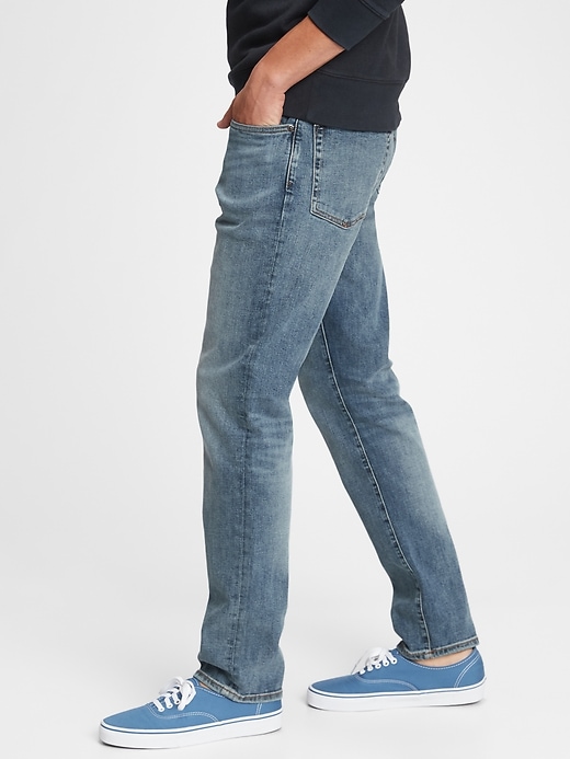 1 of 8 showing, with the color medium indigo of product Slim Straight Jeans With Gapflex