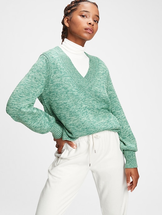 View large product image 1 of 1. Crossover V-Neck Sweater