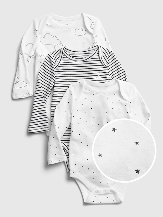 1 of 8 showing, with the color white of product Baby First Favorite Bodysuit (3-Pack)