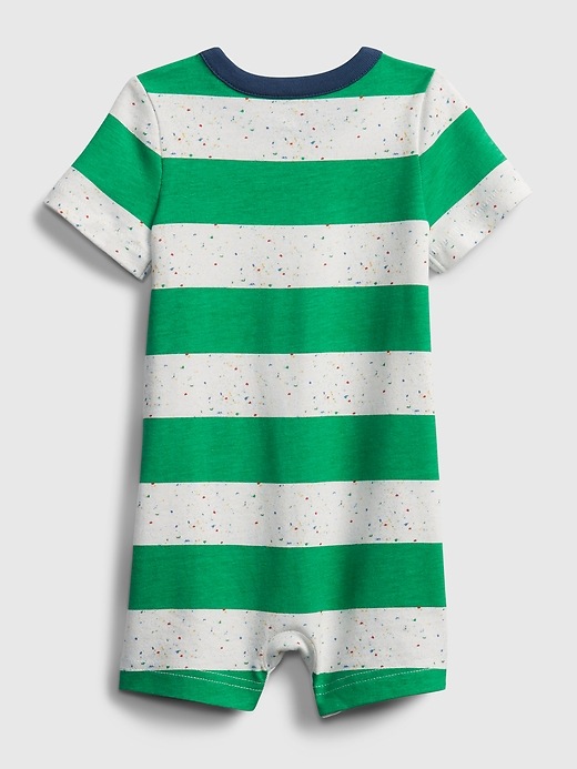 2 of 8 showing, with the color green stripe of product Baby Stripe Shorty One-Piece