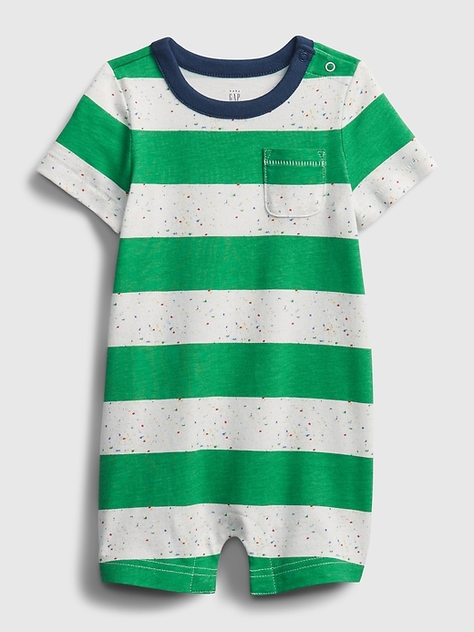 1 of 8 showing, with the color green stripe of product Baby Stripe Shorty One-Piece