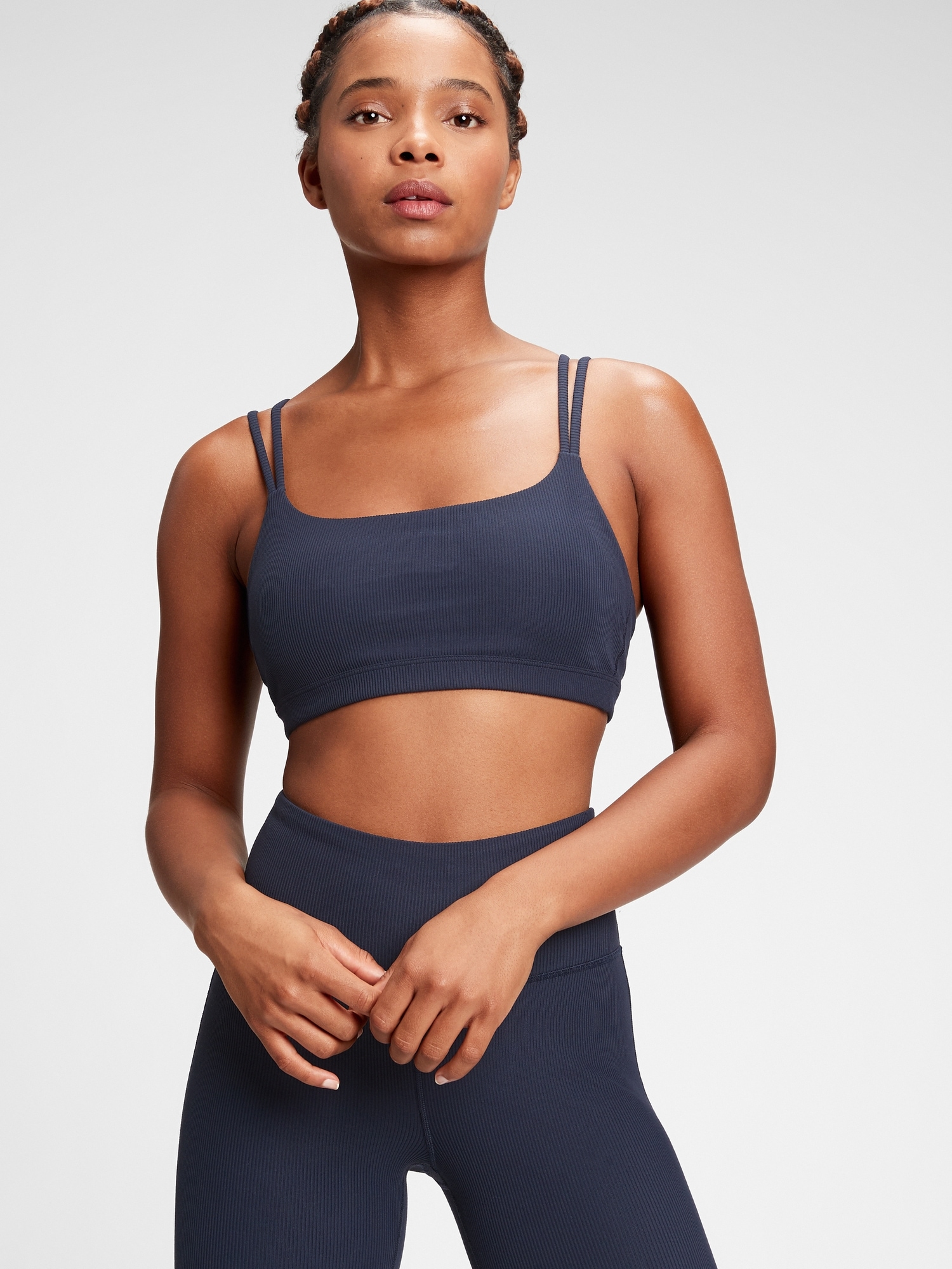 GapFit Blackout Ribbed Low Impact Sports Bra