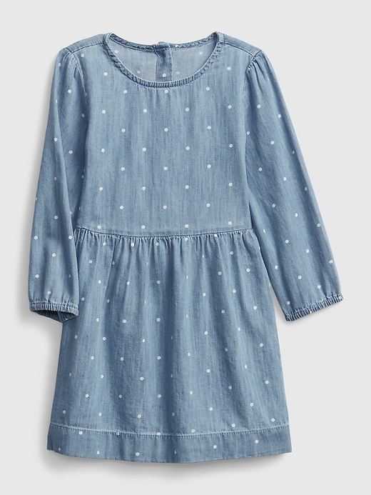 Image number 1 showing, Toddler Polk-A-Dot Denim Dress