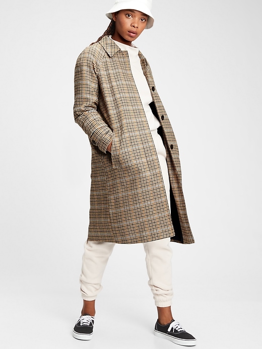 Image number 1 showing, Plaid Wool Coat