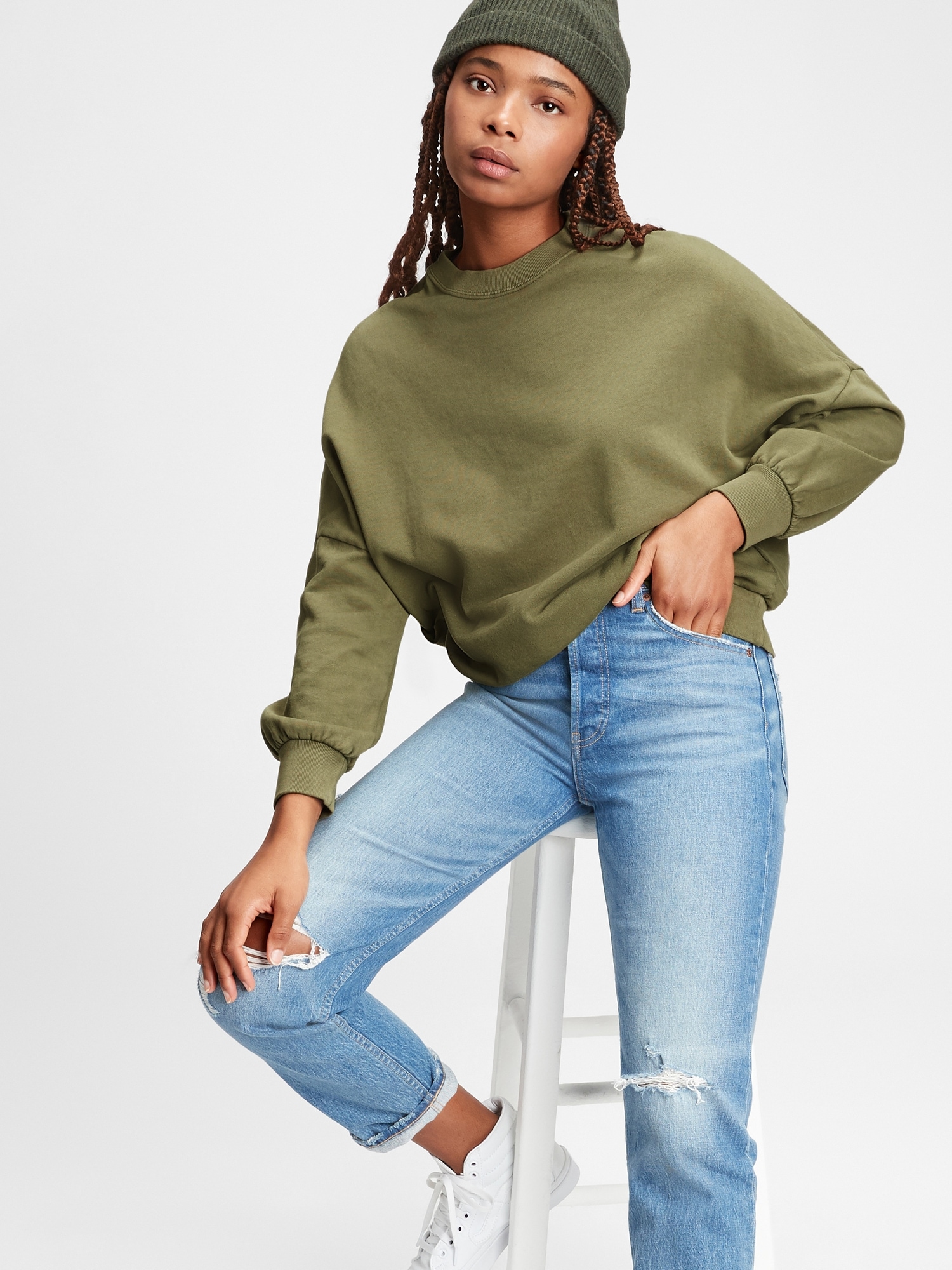gap cropped hoodie
