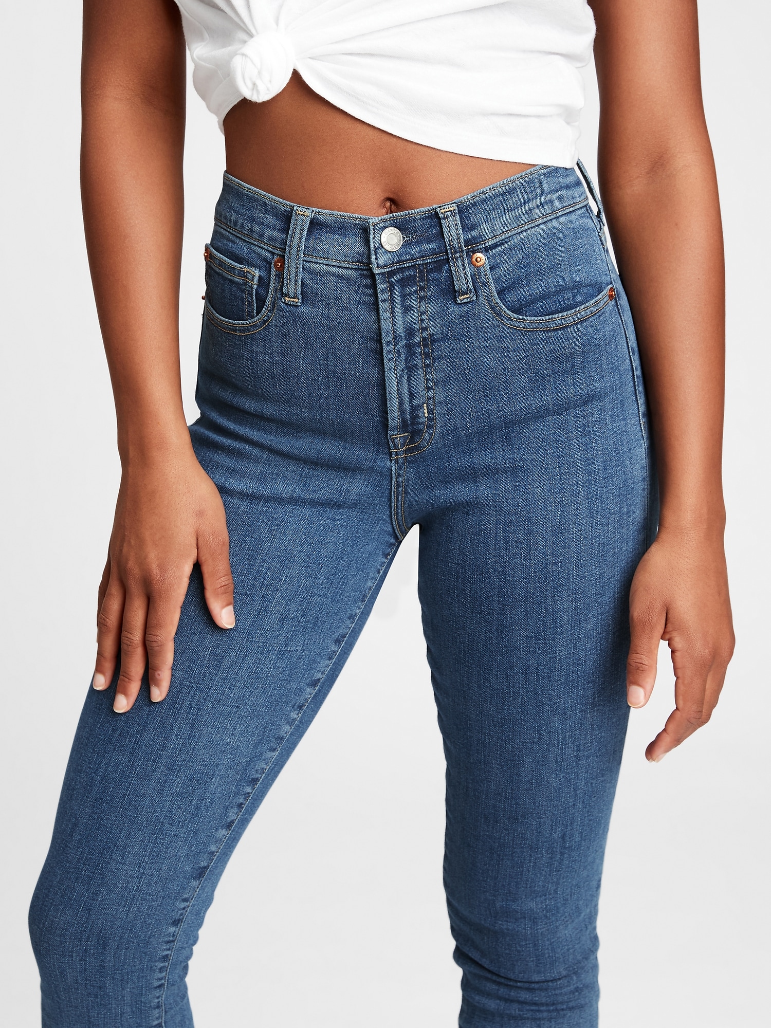 high rise true skinny jeans with washwell