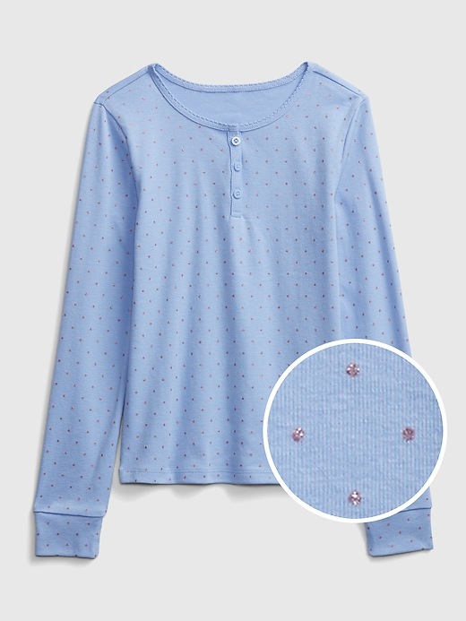 View large product image 1 of 1. Kids Print Henley T-Shirt