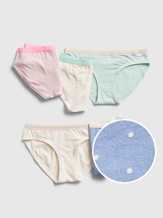 View large product image 1 of 1. Kids Polk-A-Dot Bikini Briefs (5-Pack)