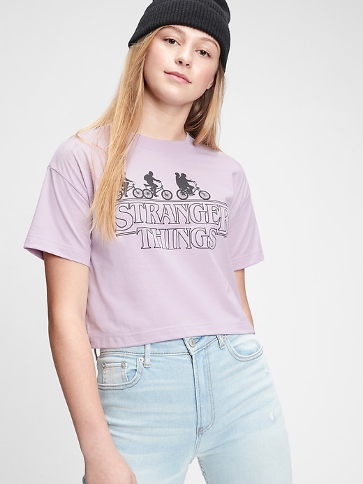 1 of 8 showing, with the color stranger things orchid of product Teen Graphic Boxy T-Shirt