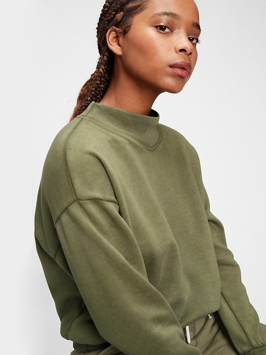 1 of 8 showing, with the color olive green of product Vintage Soft Mockneck Sweatshirt