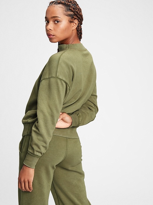 2 of 8 showing, with the color olive green of product Vintage Soft Mockneck Sweatshirt