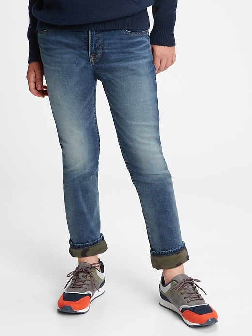 Image number 2 showing, Kids Lined Slim Jeans with Stretch