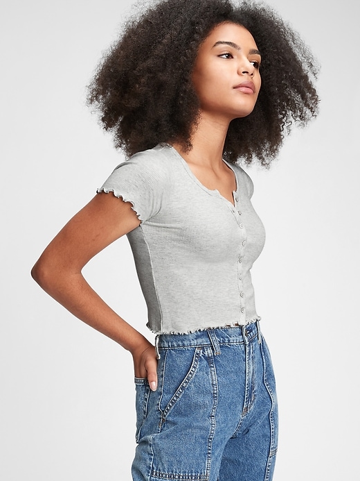 Teen Shrunken Ribbed Knit T-Shirt from GAP - $2.97
