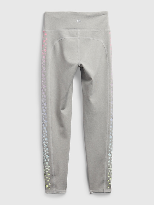 2 of 8 showing, with the color grey heather of product GapFit Kids Star Leggings