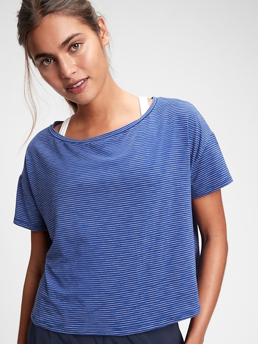 View large product image 1 of 1. GapFit Breathe Cropped T-Shirt