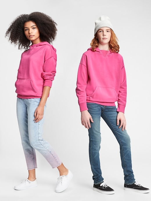 1 of 8 showing, with the color pink rose of product Teen Knit Hoodie