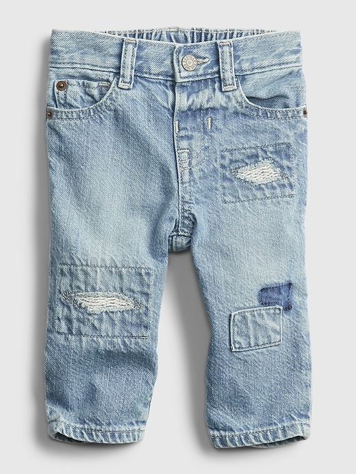 Image number 1 showing, Baby Straight Distressed Jeans