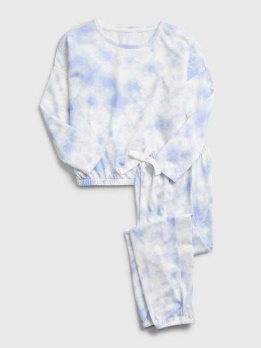 1 of 8 showing, with the color jet stream blue of product Kids Print PJ Set