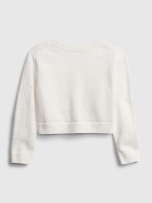 2 of 8 showing, with the color new off white of product Baby Heart Pointelle Cardigan