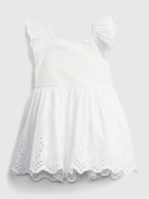 2 of 8 showing, with the color optic white of product Baby Eyelet Dress