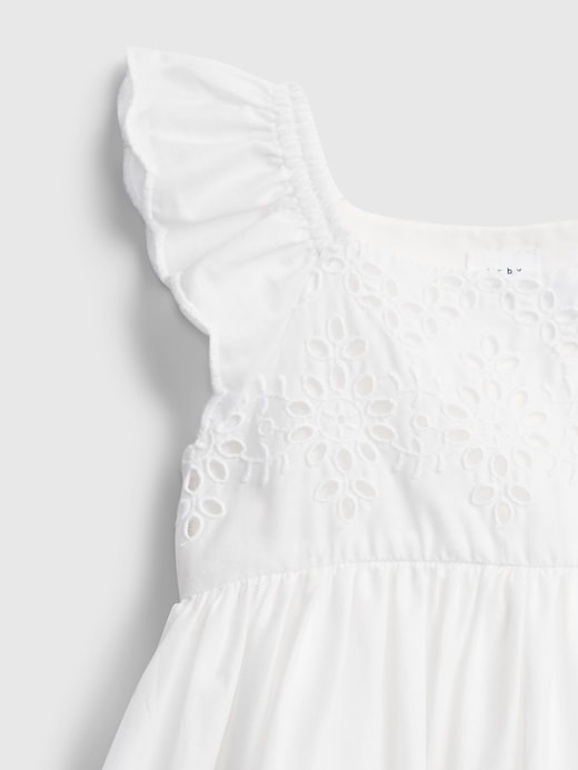 gap eyelet flutter dress