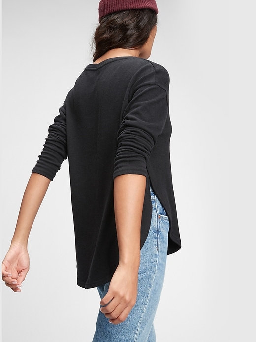 2 of 8 showing, with the color true black of product Softspun Dolman T-Shirt