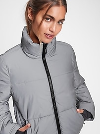 View large product image 5 of 8. GapFit Reflective Cropped Puffer Jacket