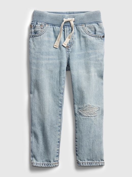 Image number 1 showing, Toddler Pull-On Distressed Slim Jeans with Washwell&#153