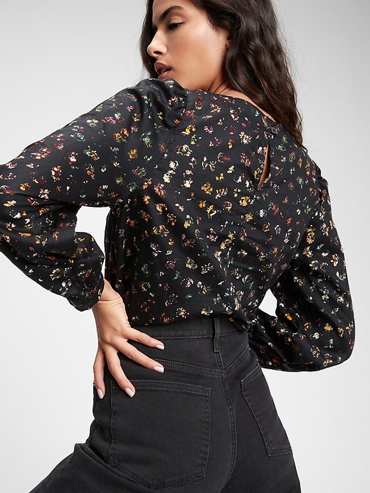 Image number 2 showing, Print Puff Sleeve Top