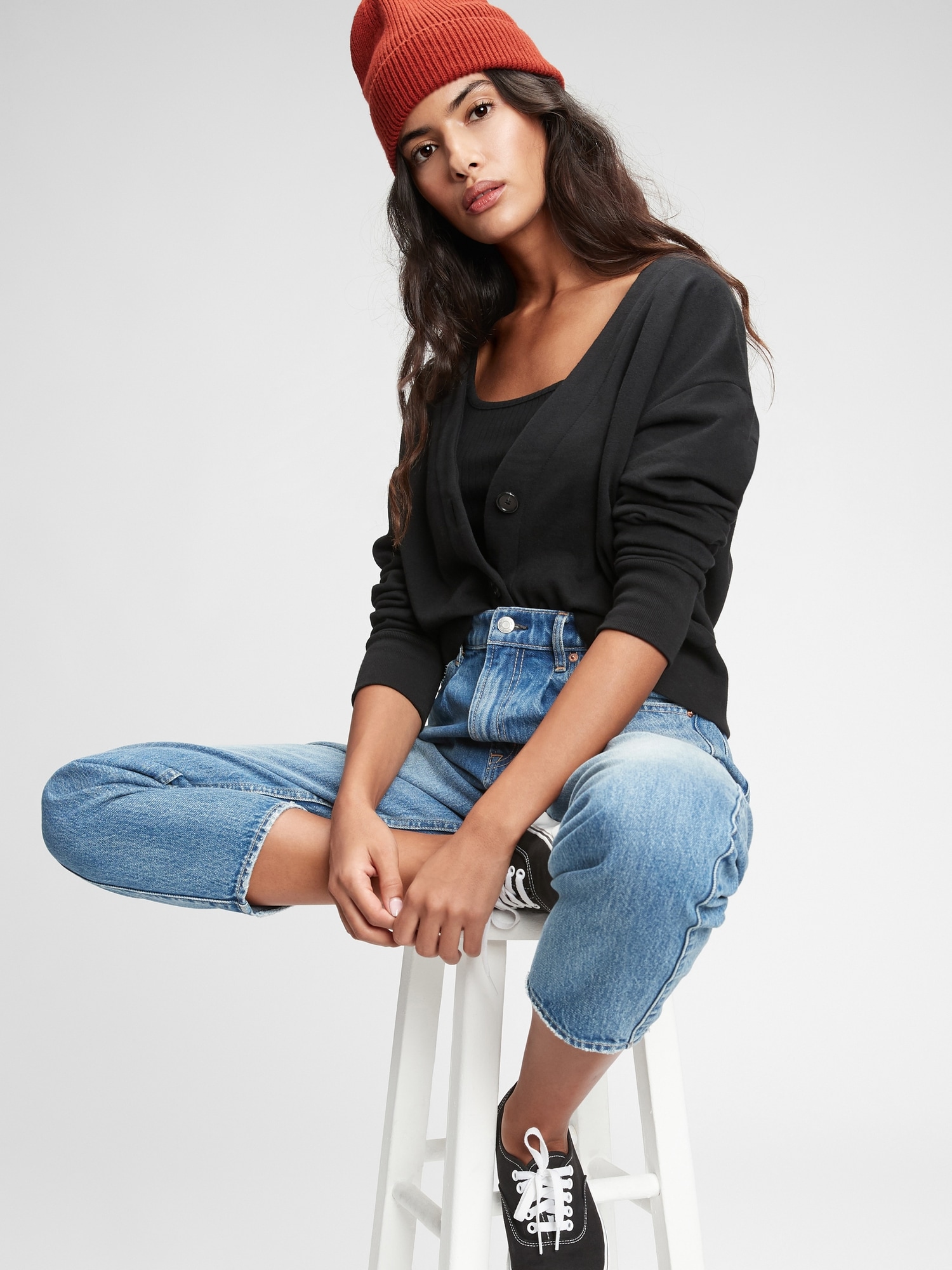 gap slouchy cropped cardigan
